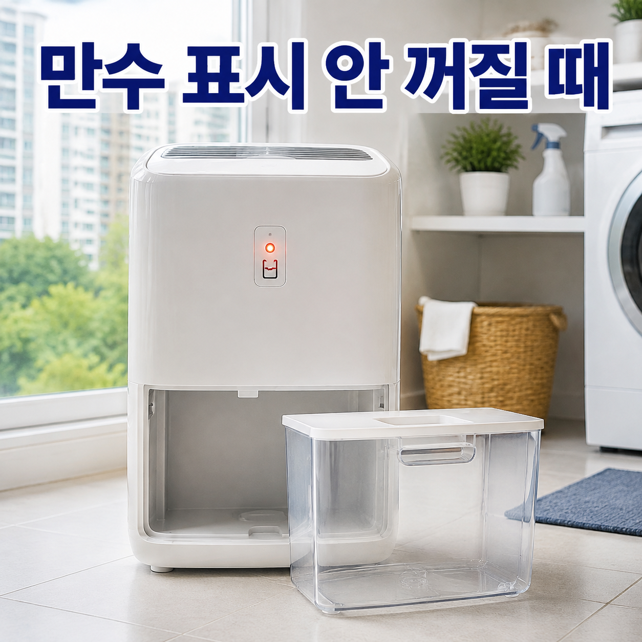 제습기 만수 표시 안 꺼질 때