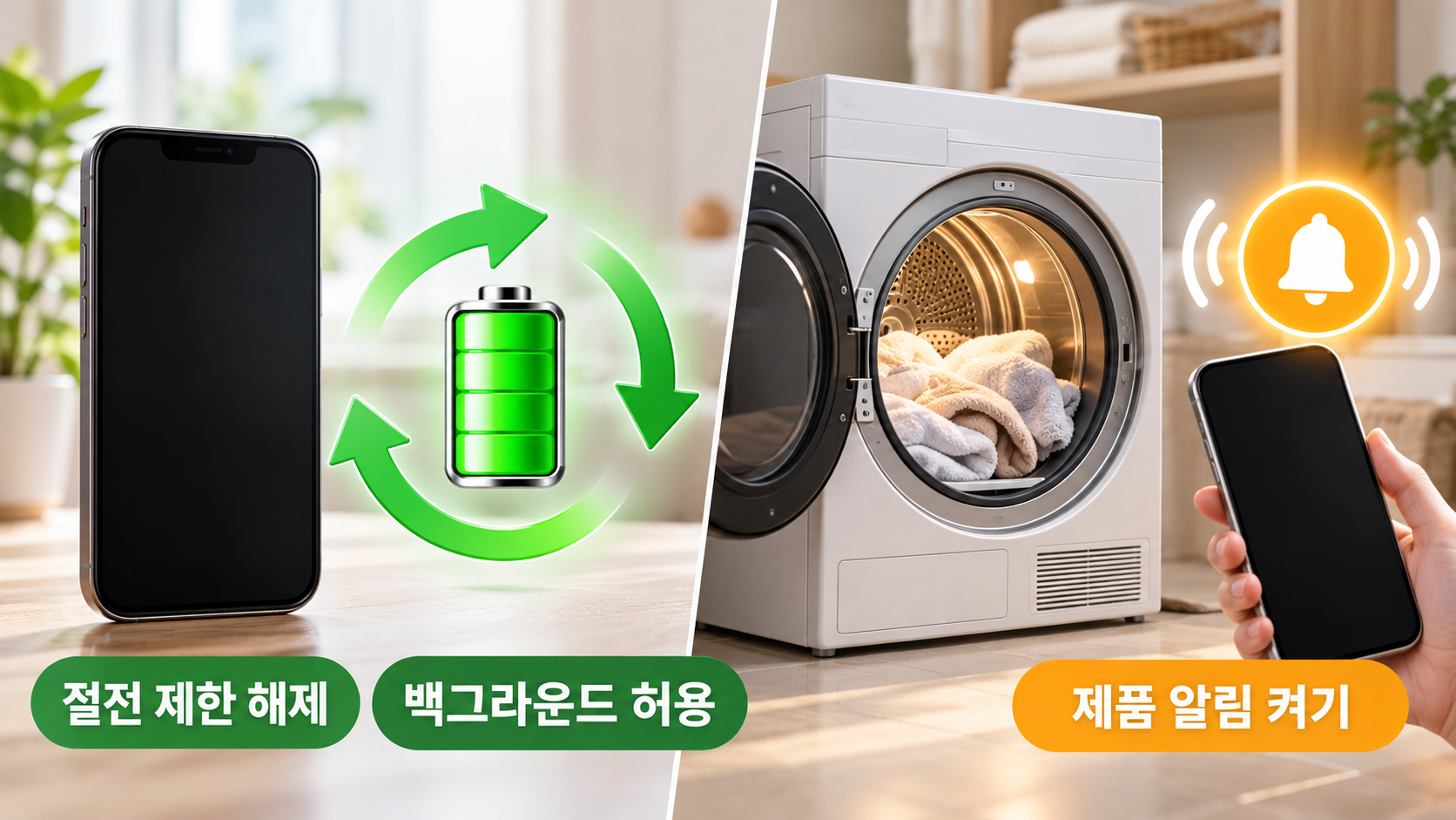 절전과 제품 알림 확인