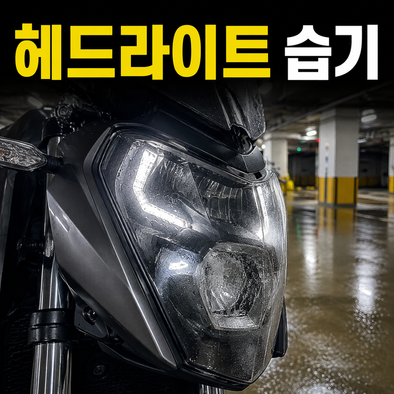 오토바이 헤드라이트 습기
