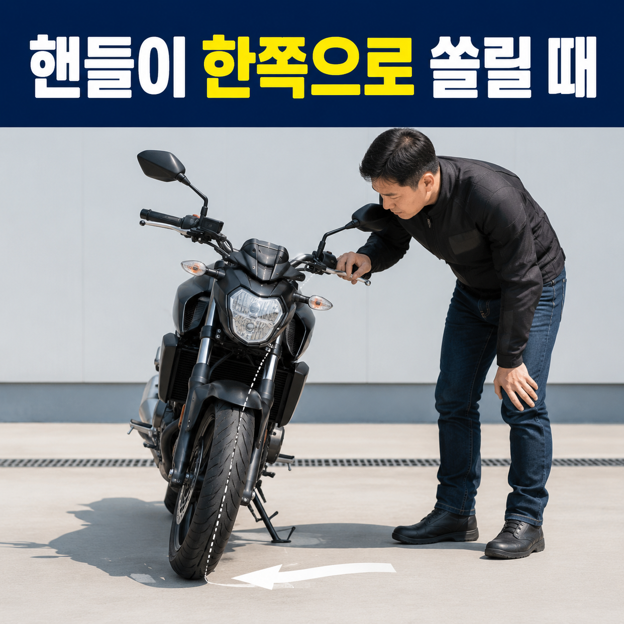 오토바이 핸들 쏠림 대표 이미지