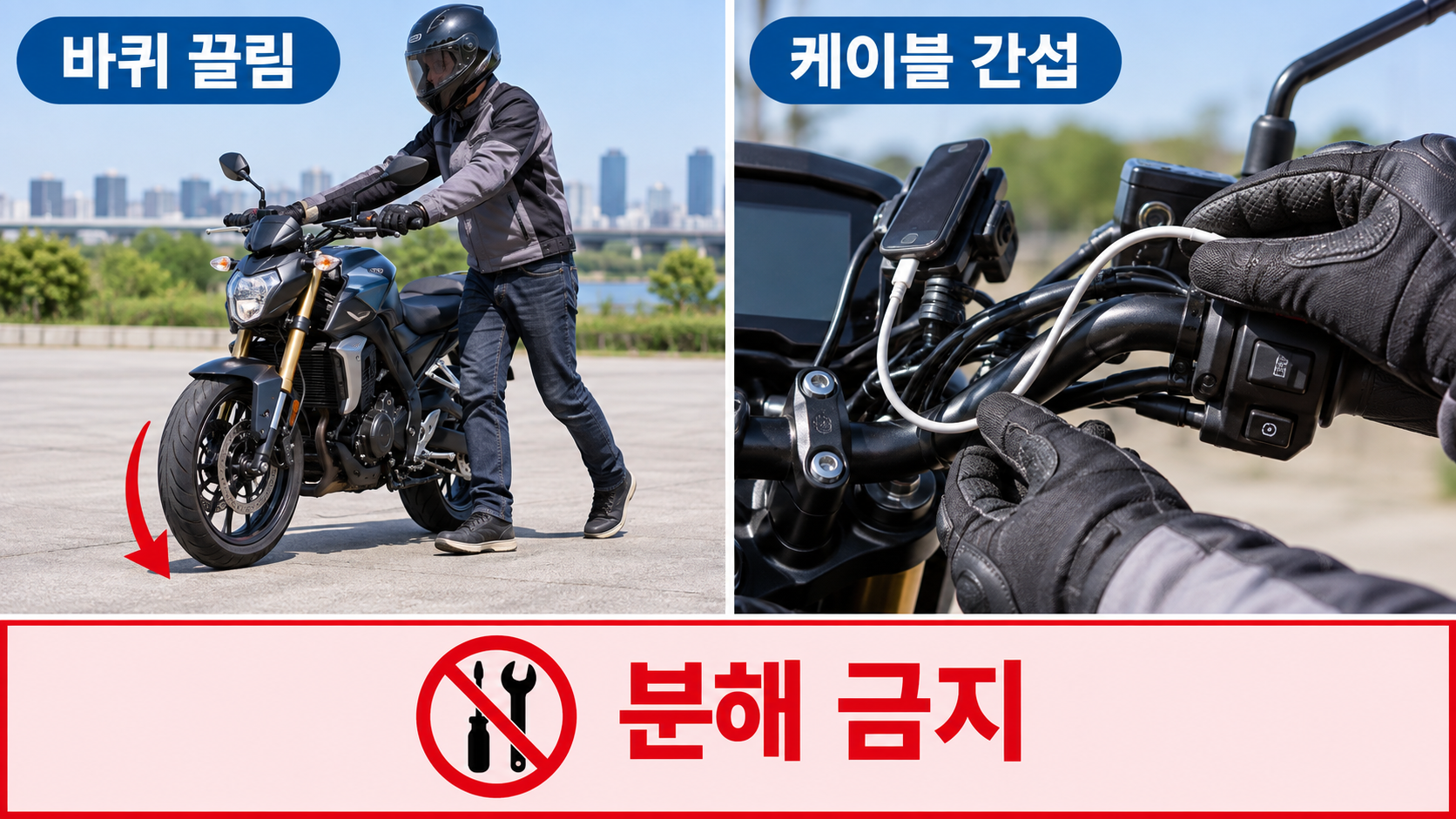 바퀴 끌림과 케이블 간섭