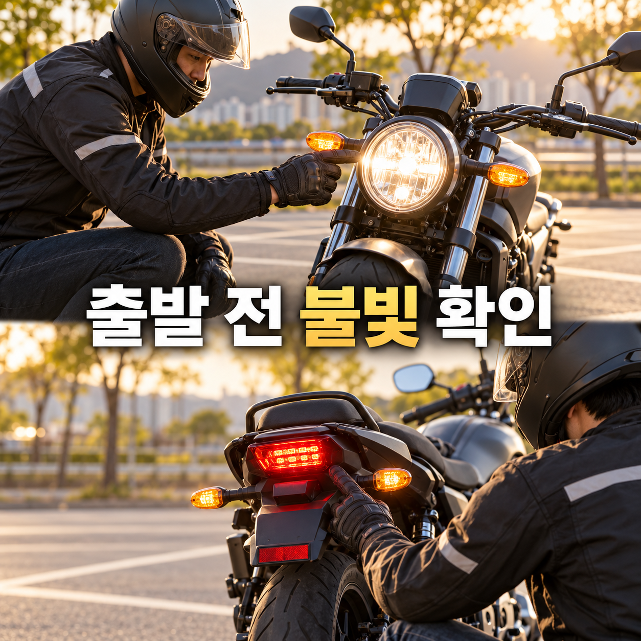 출발 전 불빛 확인