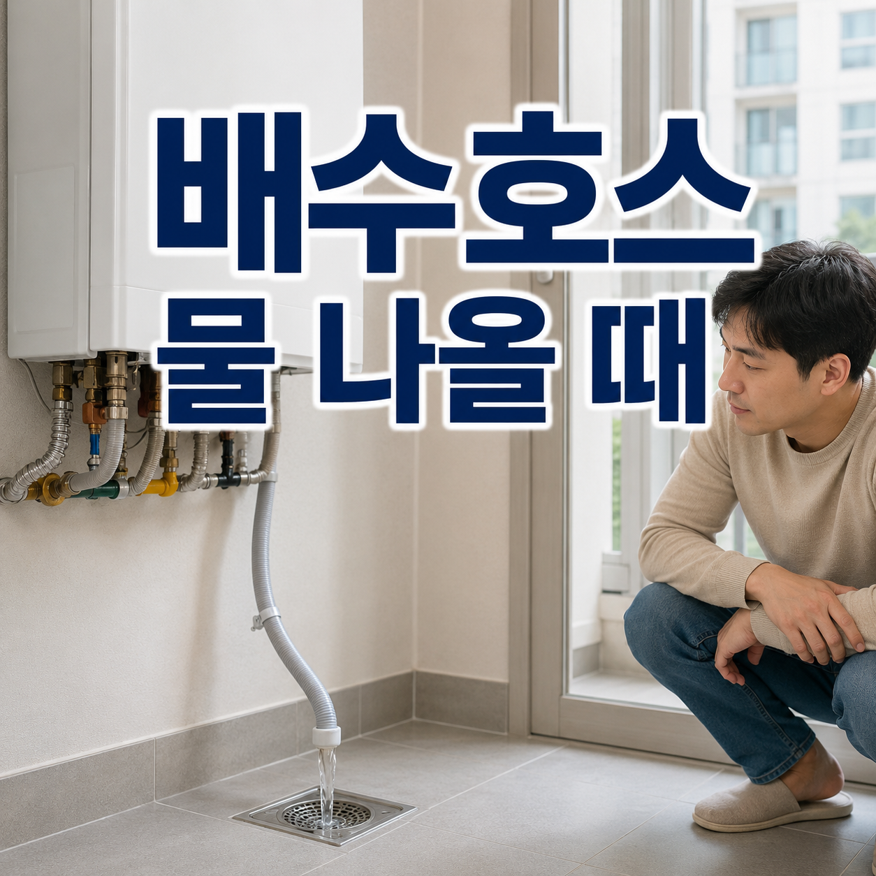 콘덴싱 보일러 배수호스 점검 대표 이미지