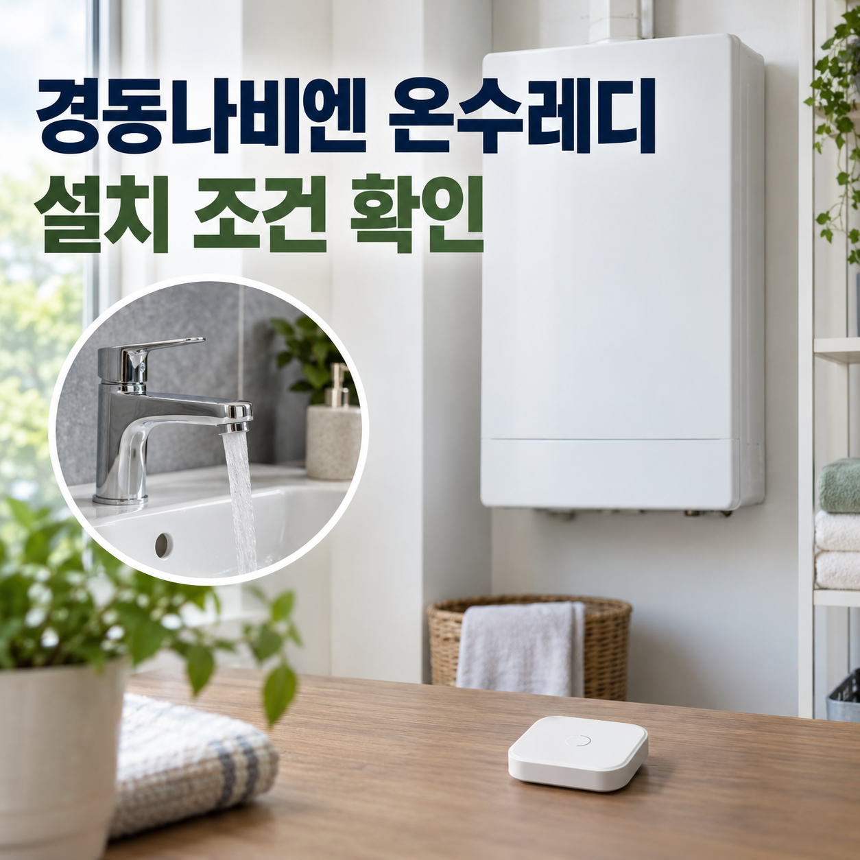 온수레디 사용 전 보일러와 퀵버튼 적용 조건을 확인하는 대표 개념 이미지