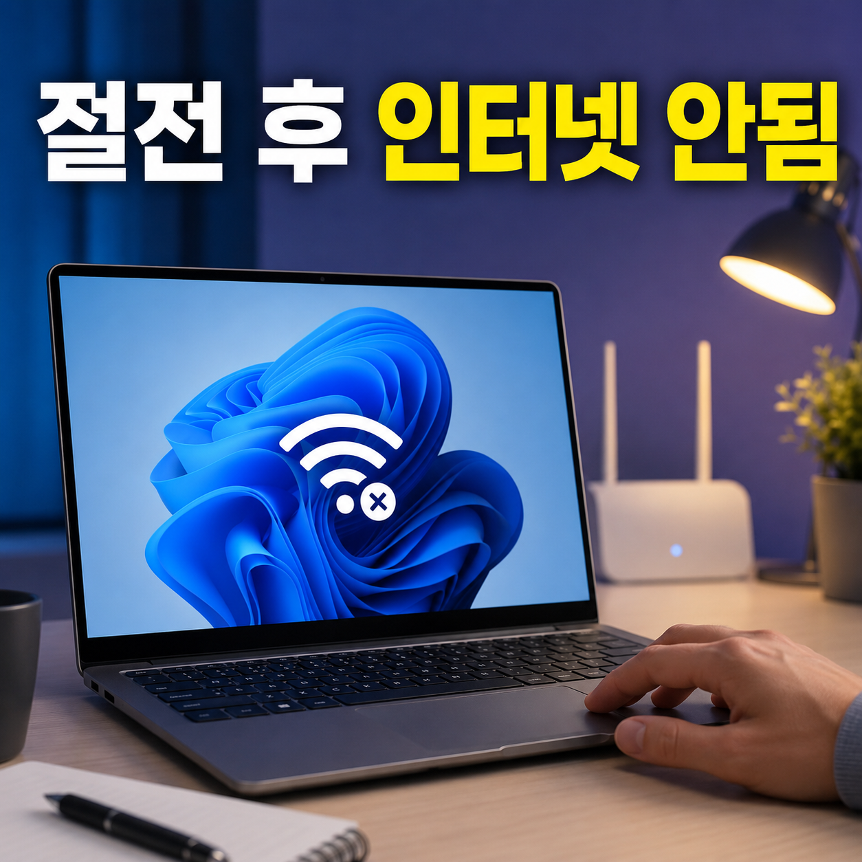 절전 후 인터넷 안됨