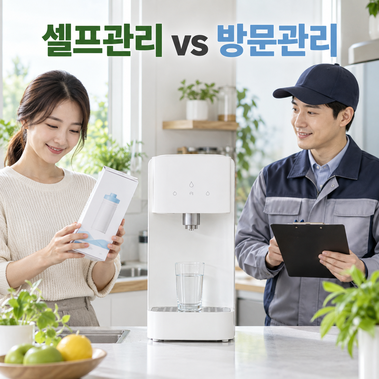 정수기 셀프관리 방문관리 차이