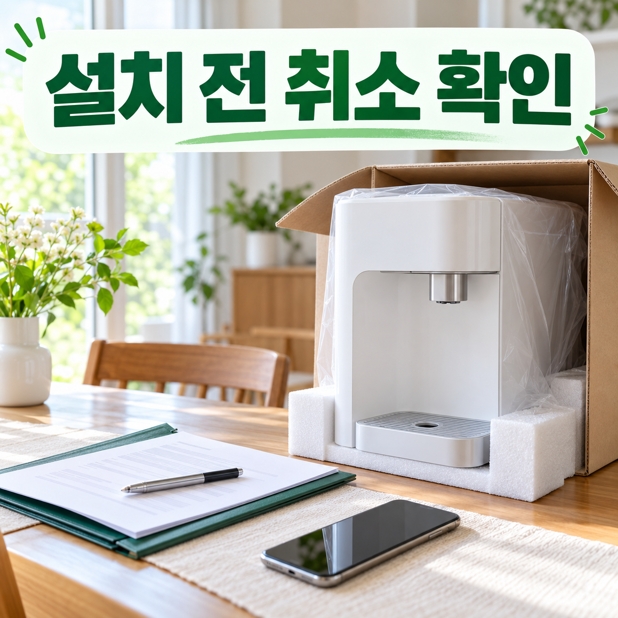 정수기 렌탈 설치 전 취소
