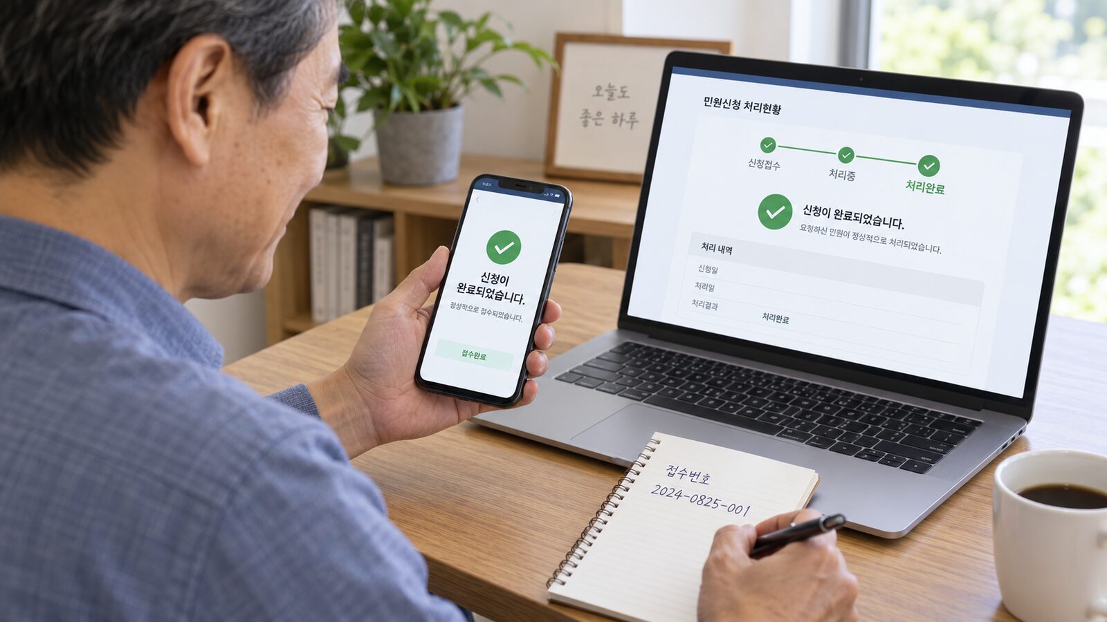 신청 완료 상태 확인