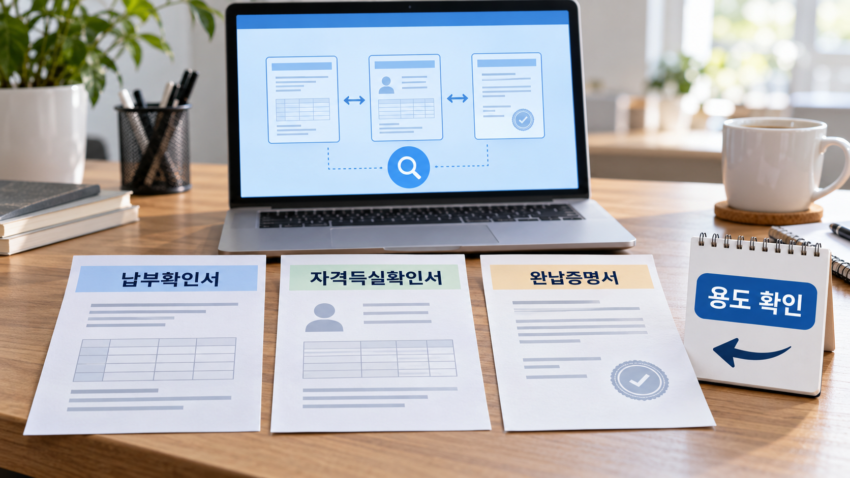 납부확인서와 다른 증명서 구분